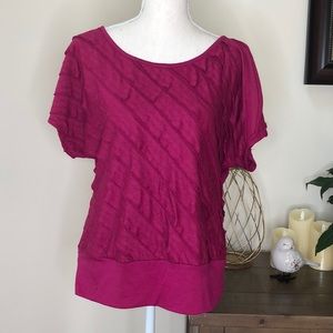 New Directions asymmetrical ruffle top M